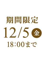 期間限定12/5 18:00まで