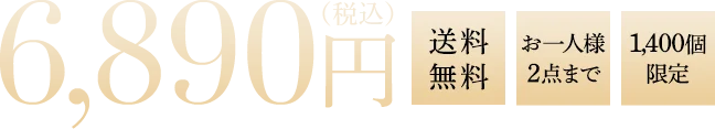 6,890円　送料無料/お一人様2点まで/1,400個限定