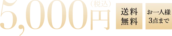 5,000円　送料無料/お一人様3点まで