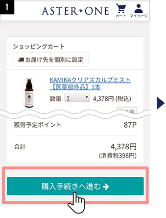ポイントのご利用方法step1 ご注文手続きへ