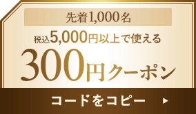 5000円以上で使える300円クーポン　クーポンコード：CLR300