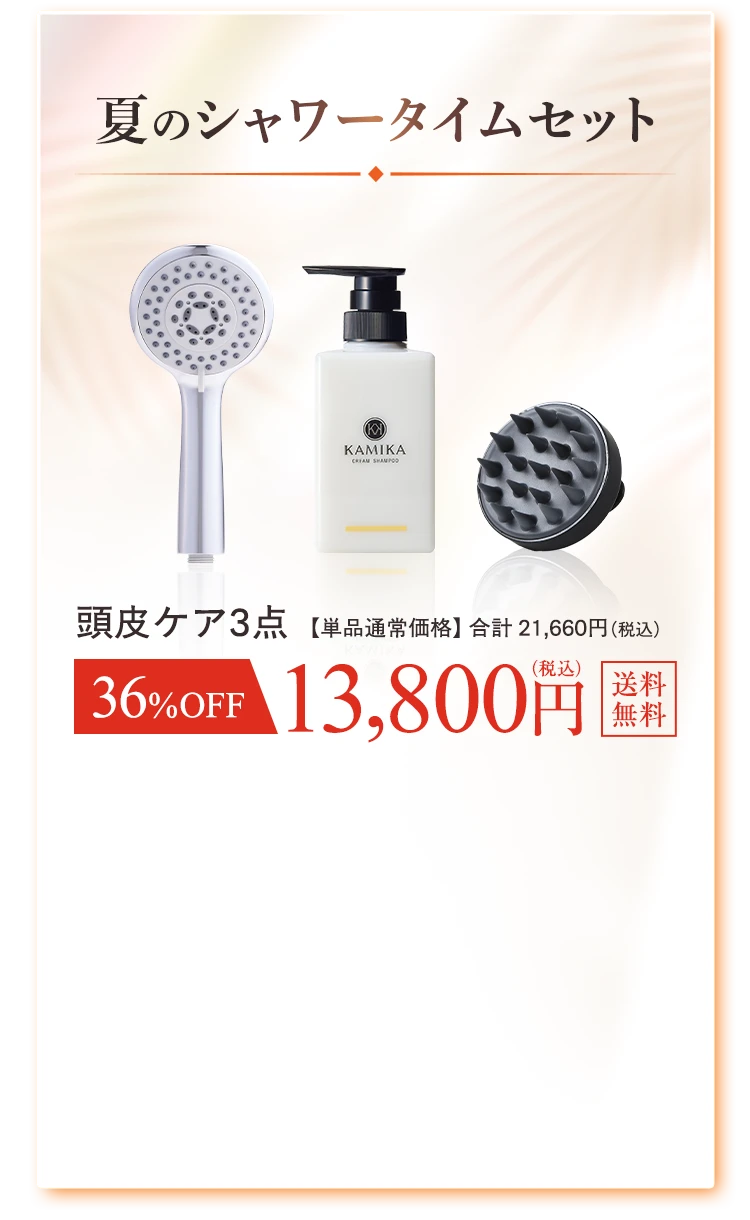 夏のシャワータイムセット 頭皮ケア3点 36%OFF 13800円