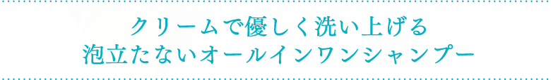 クリームで優しく洗い上げる泡立たないオールインワンシャンプー