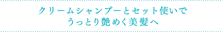 クリームシャンプーとセット使いでうっとり艶めく美髪へ