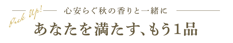 あなたを満たす、もう一品