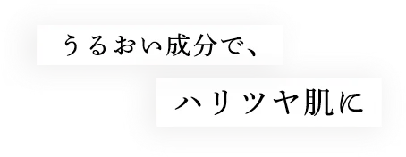 うるおい成分で、ハリツヤ肌へ